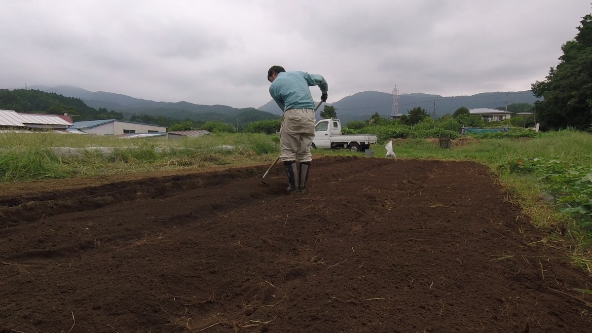 【はたけしごと】畝たて＆元肥♬