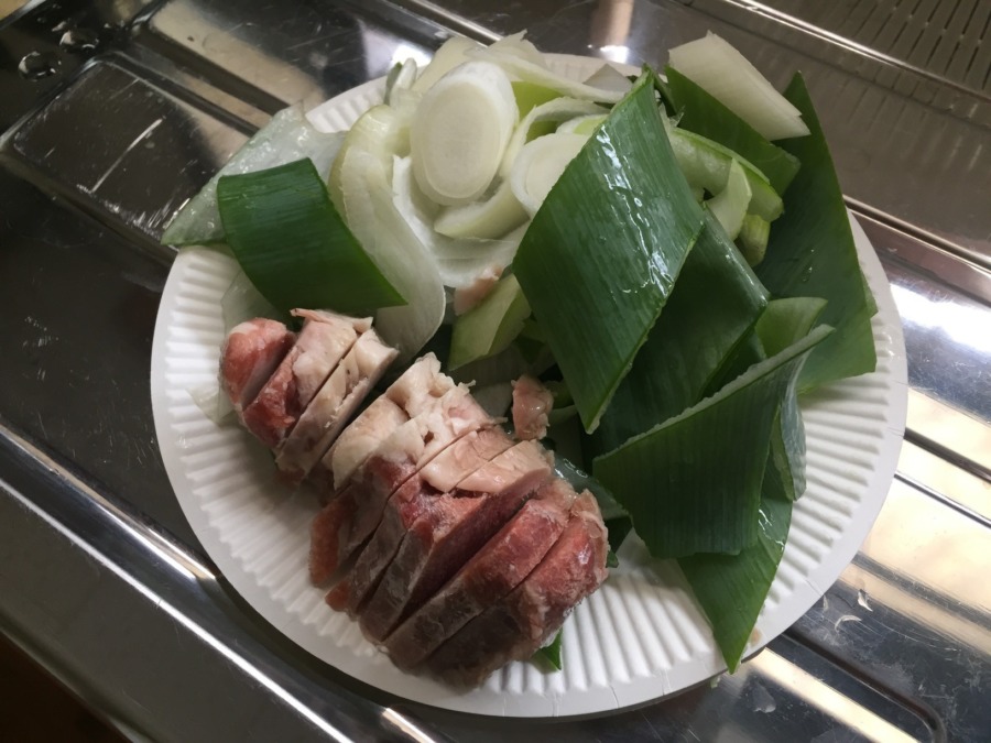 ほんとの採れたて！下仁田ネギと猪肉を炒めました