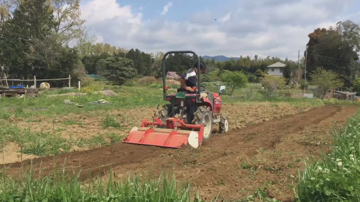 サクッと♪♬夏野菜のための耕し完了。